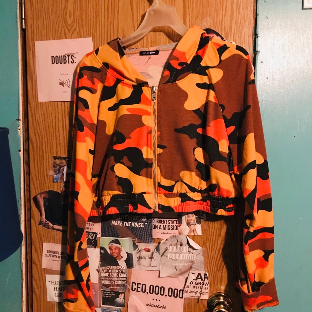 Orange cropped jacket